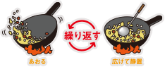 あおる　広げて静置を繰り返す