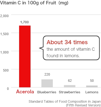 Vitamin C in 100g of Fruit(mg)