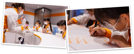 キッザニア福岡体験の様子