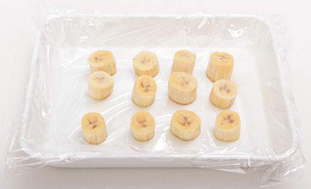 冷凍したあとのバナナの写真