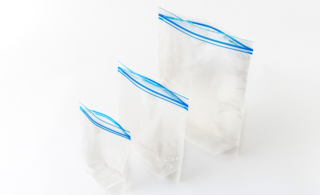 マチ付き×ジッパータイプの保存袋の写真