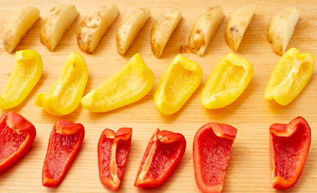 野菜を切り終わった写真