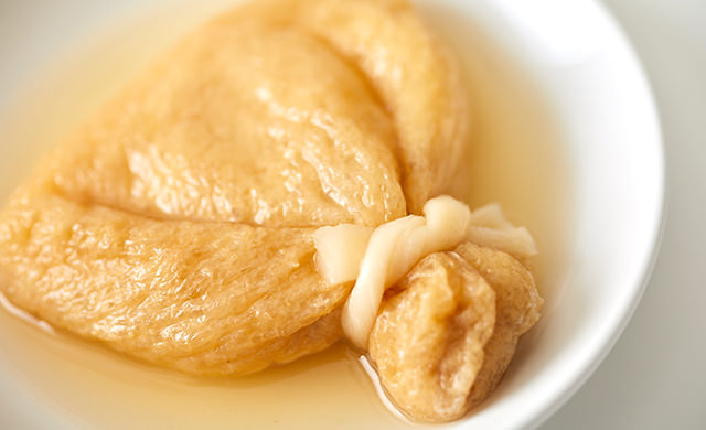 冷凍後の餅入り巾着の写真