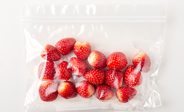 いちごの冷凍保存前の写真