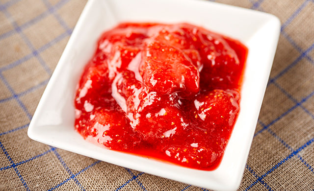 冷凍いちごを使ったジャムのできあがり写真