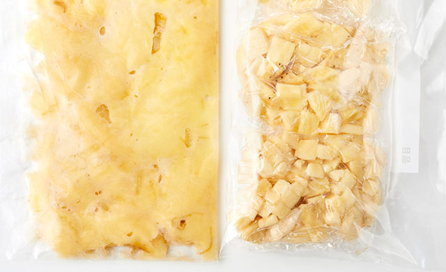 それぞれ冷凍用保存袋に入れたところ