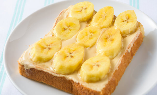 ピーナッツバナナツナトーストの焼き上がり写真