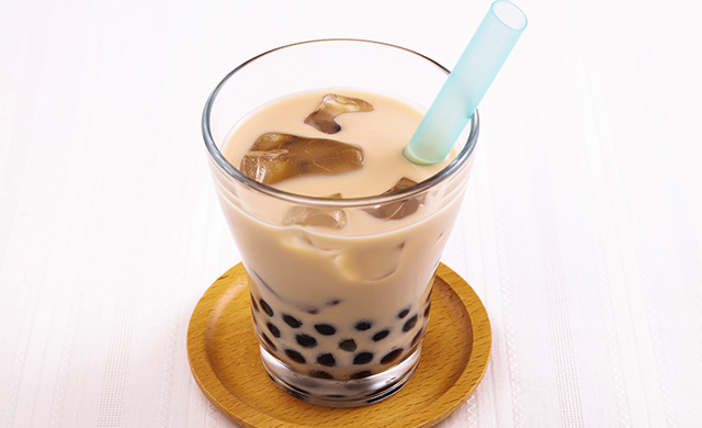 タピオカミルクティーの写真