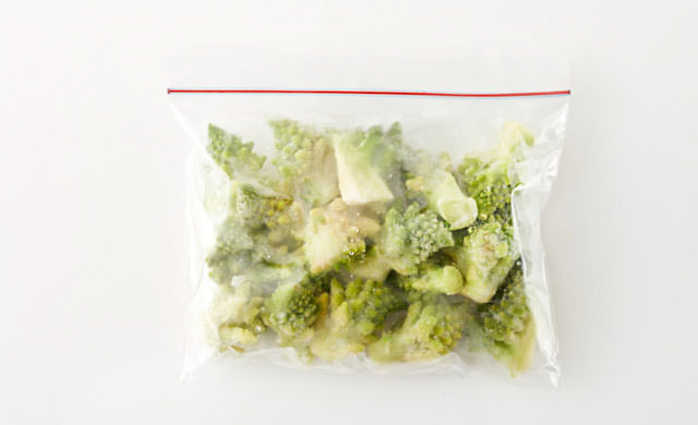 冷凍後のロマネスコの写真