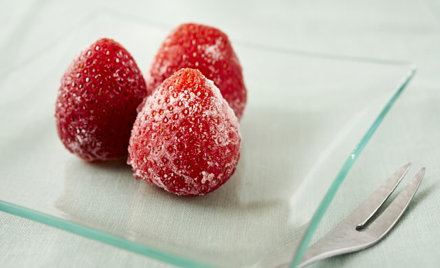 冷凍いちごの写真