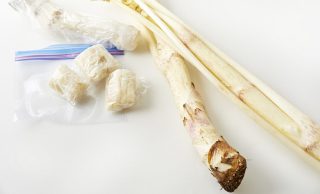 生のうどと冷凍保存したうど冷蔵保存したうどの写真
