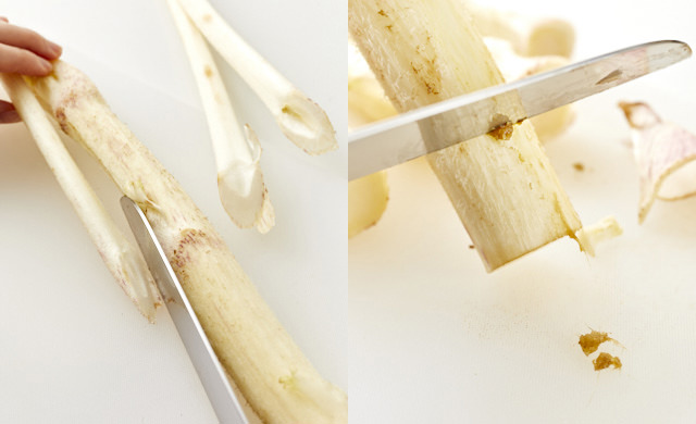 脇芽を切り落としている写真/うぶ毛を除いている写真