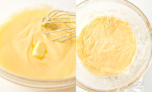 カスタードクリームにバターを加えた写真