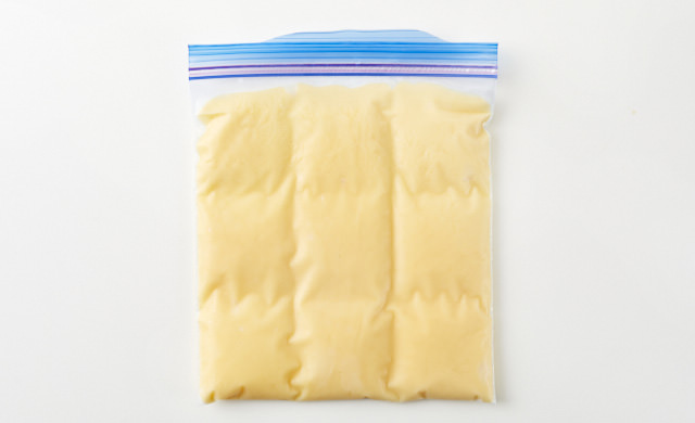 冷凍したカスタードクリームの写真