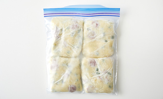 冷凍したポテトサラダの写真