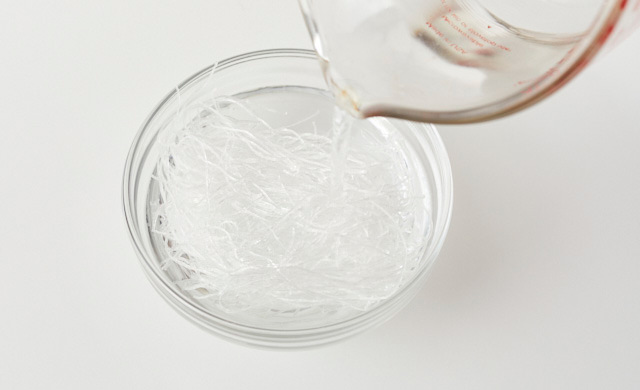 春雨を戻している写真