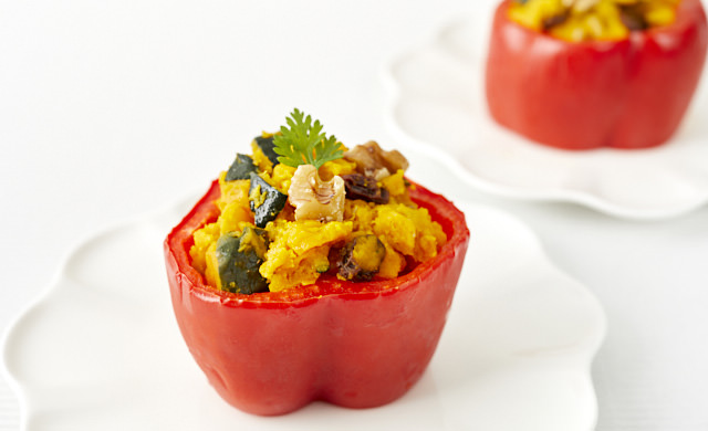 かぼちゃのパプリカカップの写真