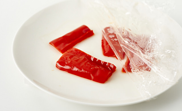 冷凍パプリカを電子レンジで加熱した写真