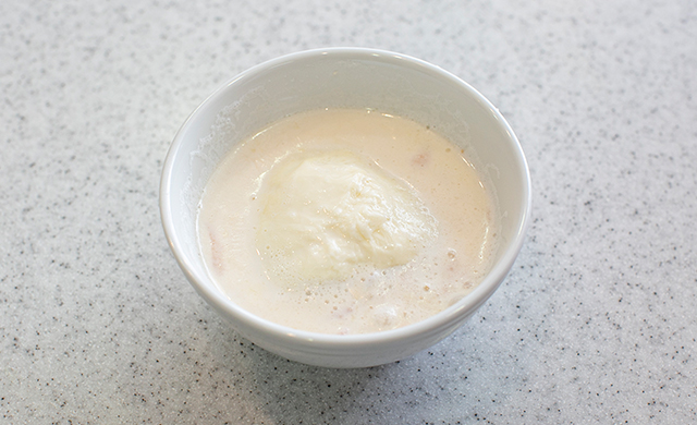 レンジ加熱後のリゾット