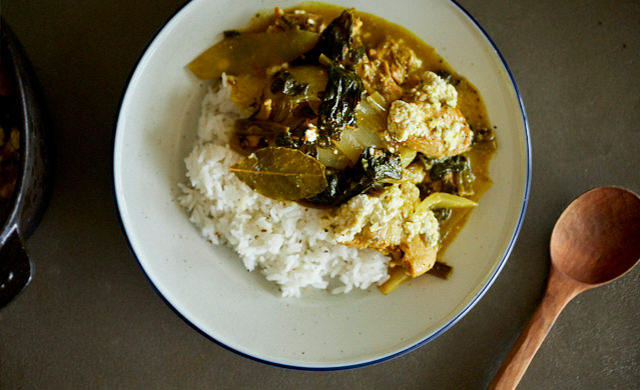 ほうれん草とチーズのインドカレーの写真