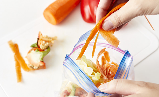 野菜くずをまとめた写真