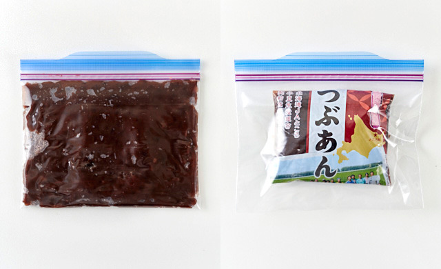 あんこを冷凍用保存袋に入れている写真