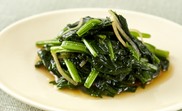 ほうれん草のオイスターあんの写真