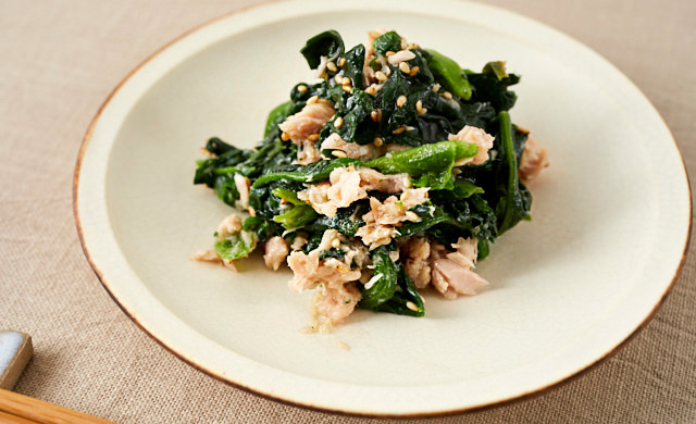 ほうれん草とツナのナムルの写真