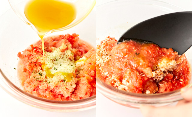 ガスパチョを混ぜている写真