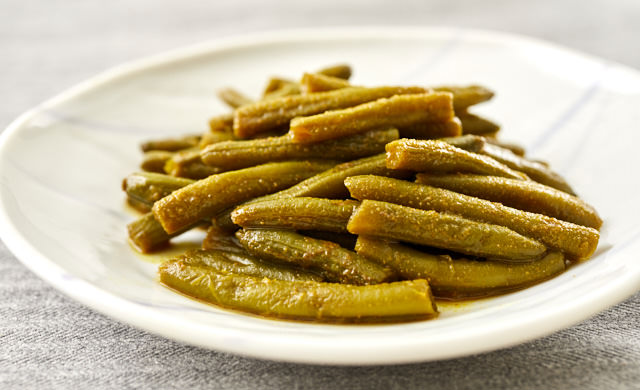 冷凍いんげんの和風カレー煮の写真