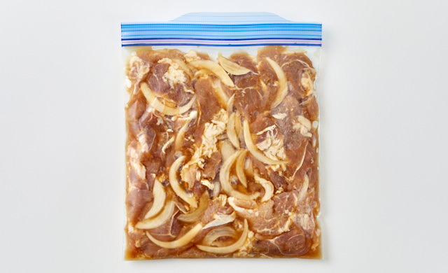 豚肉の生姜焼きの下味冷凍の写真