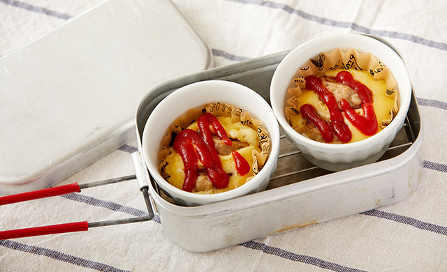 ホットケーキミックスでハンバーグパン完成カット