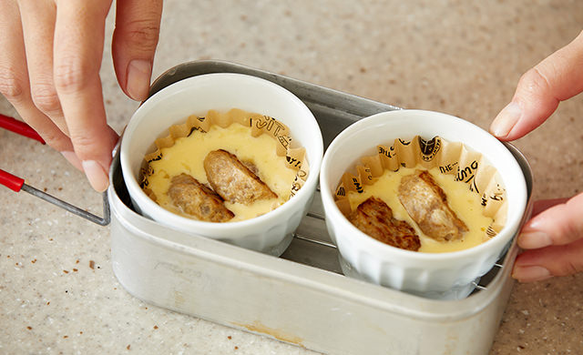 ホットケーキミックスでハンバーグパン完成カット