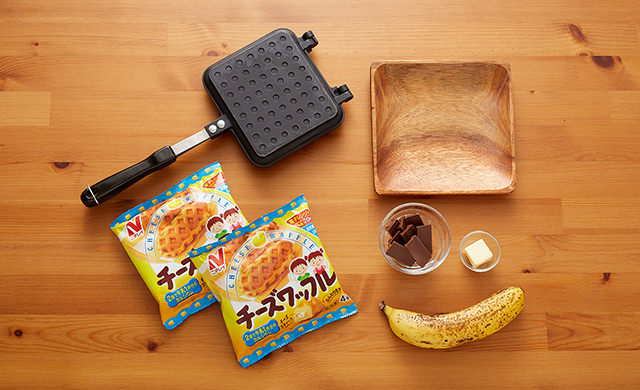 チョコバナナワッフルサンド材料