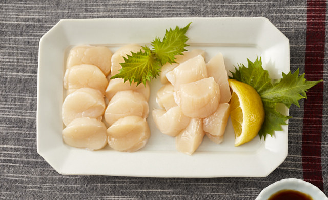 ホタテの刺身の写真