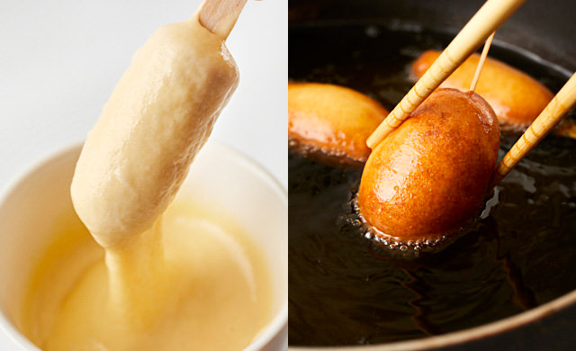 生地を付ける写真