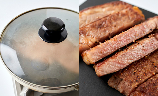 ウェルダンのステーキの写真