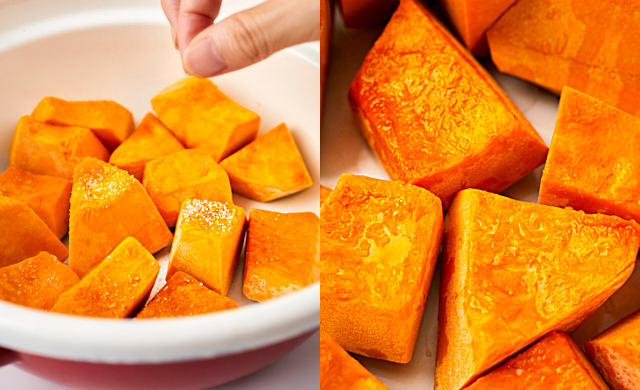 砂糖を振ったかぼちゃの写真