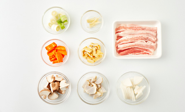 豚汁の具材ミックスの材料の写真