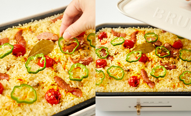 ピーマンをのせている写真