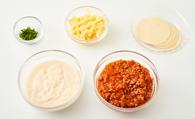 ラザニアの材料の写真