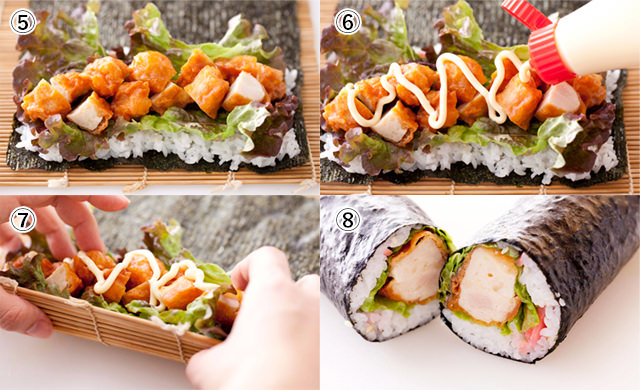 唐揚げおにぎりの作り方後編4工程