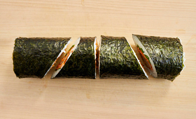 4等分にカットされた様子