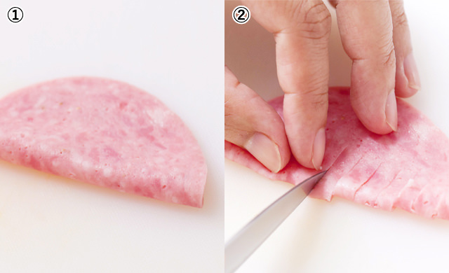 ひらひらハムフラワー　作り方