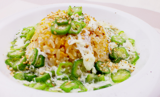 ふわふわ卵とオクラの和風リゾット