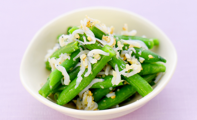 いんげんとしらすの和えもの