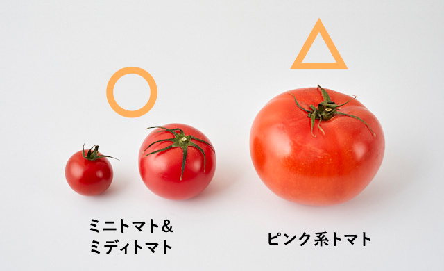 数種類のトマトの写真