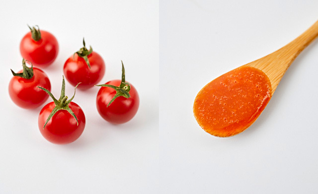 ミニトマトとトマトペーストの写真