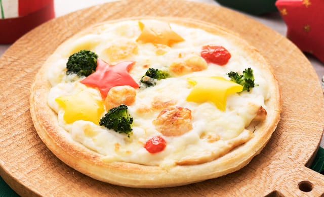 クリスマスのグラタンピザ