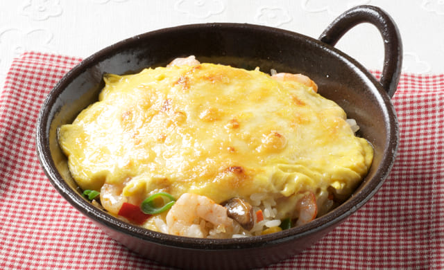 えびピラフのコーンクリームドリア